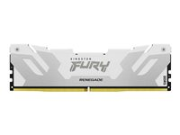 Kingston FURY Renegade - DDR5 - moduuli - 16 Gt - DIMM 288 nastaa - 6800 MHz / PC5-54400 - CL36 - 1.4 V - puskuroimaton - on-die ECC - white & silver KF568C36RW-16