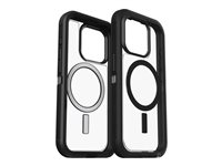 OtterBox Defender Series XT - Takakansi matkapuhelimelle - rosoinen - MagSafe-yhteensopiva - polykarbonaatti, synteettinen kumi - pimeä puoli (kirkas / musta) malleihin Apple iPhone 15 Pro Max 77-93314