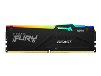 Kingston FURY Beast RGB - DDR5 - moduuli - 16 Gt - DIMM 288 nastaa - 4800 MHz / PC5-38400 - CL38 - 1.1 V - puskuroimaton - on-die ECC KF548C38BBA-16