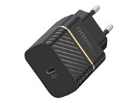 OtterBox - Verkkosovitin - propack - 20 watti(a) - 3 A - PD 3.0, Apple Fast Charge, Fast Charge (24 pin USB-C) - musta 78-80868