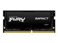 Kingston FURY Impact - DDR4 - moduuli - 16 Gt - SO-DIMM 260-pin - 3200 MHz / PC4-25600 - CL20 - 1.2 V - puskuroimaton - non-ECC - musta KF432S20IB/16