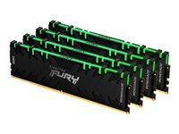 Kingston FURY Renegade RGB - DDR4 - pakkaus - 32 Gt: 4 x 8 Gt - DIMM 288 nastaa - 3200 MHz / PC4-25600 - CL16 - 1.35 V - puskuroimaton - non-ECC - musta KF432C16RBAK4/32