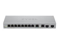 Zyxel XGS1210-12 - V2 - kytkin - Hallinnoitu - 8 x 10/100/1000 + 2 x 100/1000/2.5G + 2 x 1 Gigabit / 10 Gigabit SFP+ (uplink) - työpöytä, seinään asennettava XGS1210-12-ZZ0102F