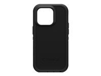 OtterBox Defender Series XT - ProPack Packaging - takakansi matkapuhelimelle - rosoinen - MagSafe-yhteensopiva - polykarbonaatti, synteettinen kumi, 50 % kierrätettyä muovia - musta malleihin Apple iPhone 14 Pro 77-89121