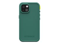 OtterBox FRE - Suojaava vedenkestävä kotelo matkapuhelimelle - MagSafe-yhteensopiva - 50 % kierrätettyä muovia, 25 % valtameripohjaista kierrätysmuovia - mänty (vihreä) malleihin Apple iPhone 15 Pro 77-93406