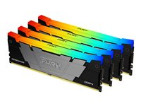 Kingston FURY Renegade RGB - DDR4 - pakkaus - 32 Gt: 4 x 8 Gt - DIMM 288 nastaa - 3600 MHz / PC4-28800 - CL16 - 1.35 V - puskuroimaton - non-ECC - musta KF436C16RB2AK4/32