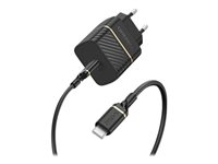 OtterBox Wall Charger - Verkkosovitin - 20 watti(a) - 3 A - PD 3.0 (24 pin USB-C) - musta hohto 78-80479