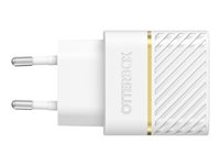 OtterBox Wall Charger - Verkkosovitin - 20 watti(a) (24 pin USB-C) - valkoinen - Eurooppa (lukuun ottamatta Iso-Britannia, Irlanti, Malta, Kypros) 78-80349
