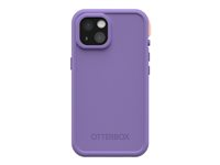 OtterBox FRE - Suojaava vedenkestävä kotelo matkapuhelimelle - MagSafe-yhteensopiva - 50 % kierrätettyä muovia, 25 % valtameripohjaista kierrätysmuovia - rule of plum (violetti) malleihin Apple iPhone 15 77-93440