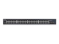 Zyxel GS1900-48 - Kytkin - smart - 48 x 10/100/1000 + 2 x Gigabit SFP - työpöytä, telineeseen asennettava, seinään asennettava GS1900-48-EU0102F