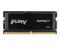 Kingston FURY Impact - DDR5 - moduuli - 16 Gt - 262-nastainen SO-DIMM - 6000 MHz / PC5-48000 - CL38 - 1.35 V - puskuroimaton - on-die ECC - musta KF560S38IB-16