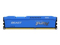 Kingston FURY Beast - DDR3 - moduuli - 4 Gt - DIMM 240-nastainen - 1600 MHz / PC3-12800 - CL10 - 1.5 V - puskuroimaton - non-ECC - sininen KF316C10B/4